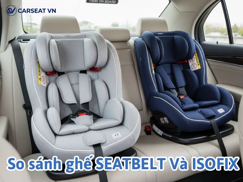 So sánh ghế ngồi ô tô seatbelt và isofix